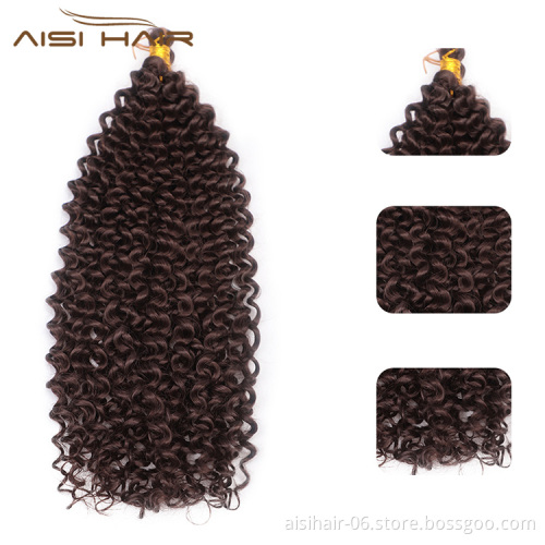 Aisi Hair Wholesale Manufacturer Fluffy Hair Extensions Crochet Braids Loose Curly Wave Pre Looped Synthetic Braiding Hair
